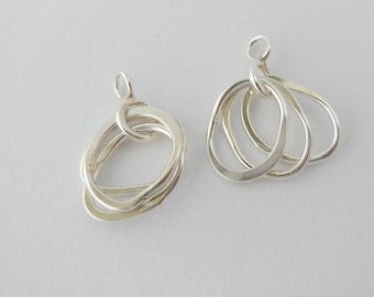 Sterling Silver Interchangeable Earring Enhancers to be attached to the Dawn Prime Earrings: Cold Forged Hoops