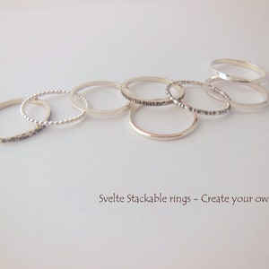 Zilver Stapelbaar ring 1,5mm vierkant draad Gehamerde textuur geoxideerd, Minimalistich Mix & Match Perfect Cadeau Gepolijst 925 Stapelring afbeelding 7