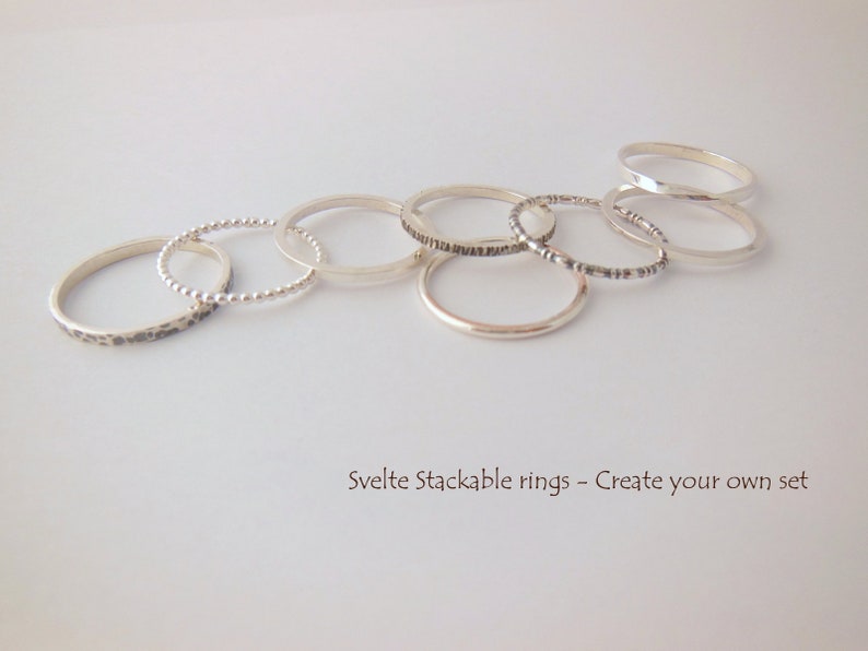 Sterling Silver Stackable Ring 1,5mm Round wire Polished High shine Elegant Minimalist Mix and Match Perfect gift For her Silver Stacking