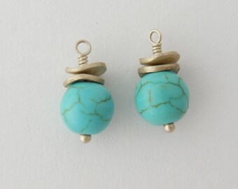 Sterling Silver Turquoise Bead Earring Enhancers - Boho Dangles