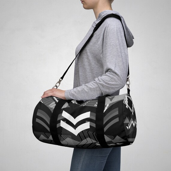 black canvas gym bag