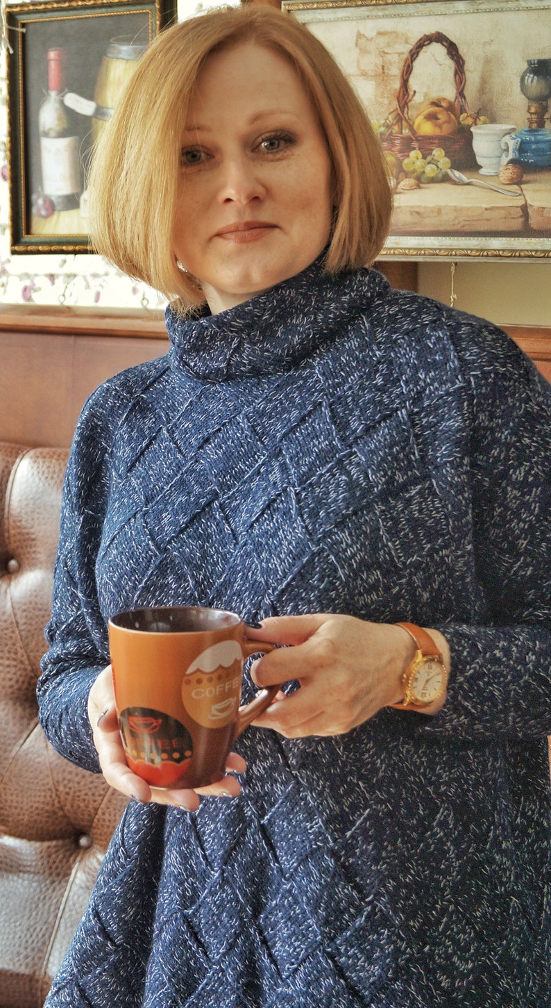Entrelac Sweater Pattern Entrelac Knitting Oversize Sweater Pattern Women Sweater Pattern How to knit Unique pattern