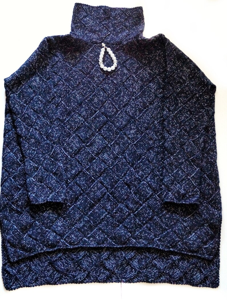 Entrelac Sweater Pattern Entrelac Knitting Oversize Sweater Pattern Women Sweater Pattern How to knit Unique pattern