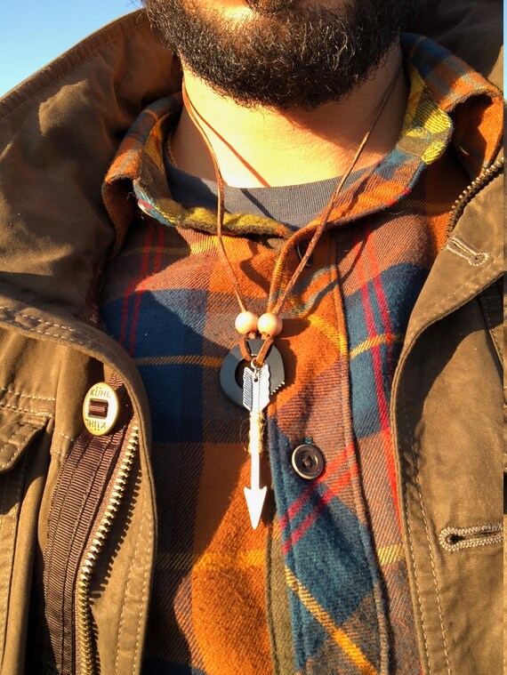 Survival Necklace Leather Fire Starter Magnesium Necklace ...