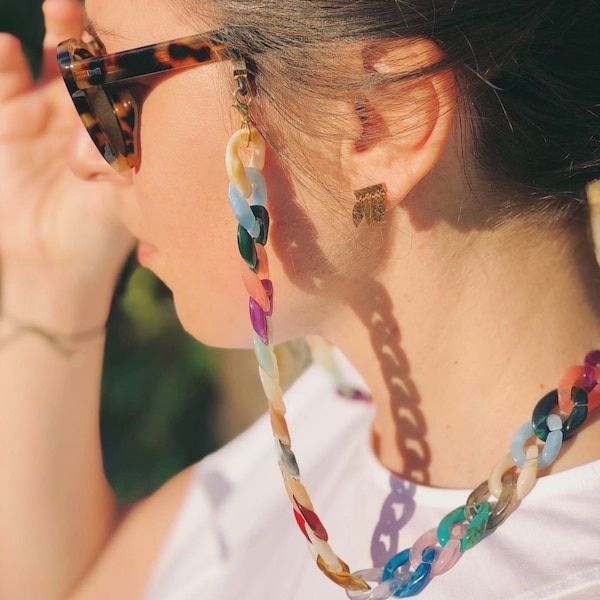 Rainbow Sunglasses Chain Sunglasses Chain, Fashion glasses chain