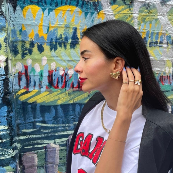 Big heart earrings best sale studs