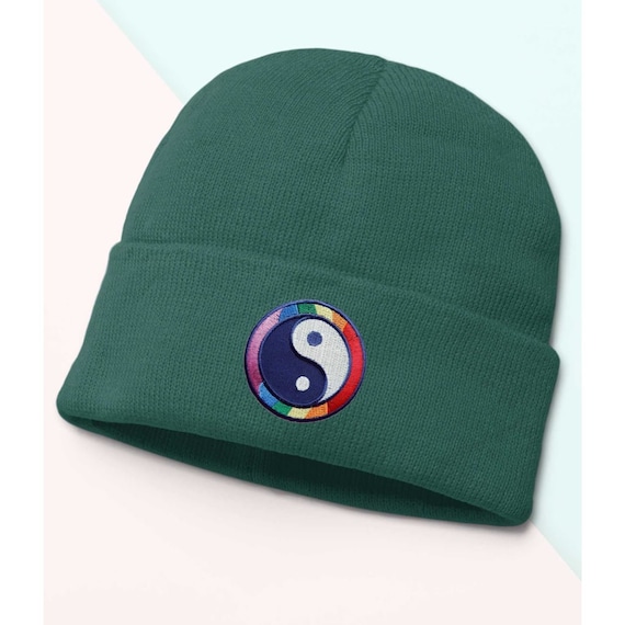 Ying Yang Embroidered Beanie / Unisex Beanie Hat / 10