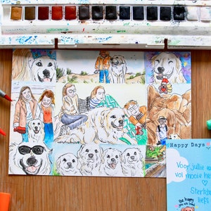 Crea il tuo PetVenture - murale ad acquerello A5 della storia dei tuoi animali domestici, salvataggio, ricordi preferiti, disegno di capsule del tempo, celebrazione della vita degli animali domestici