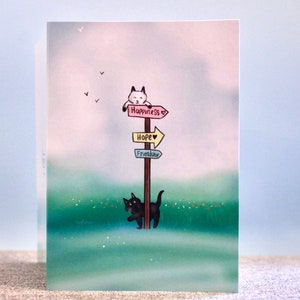 Tarjeta de felicitación para perros - Diseño especial de conejito en el interior, ilustración original, tarjeta en blanco, tarjeta de agradecimiento, tarjeta de cumpleaños, tarjeta de amistad, regalo