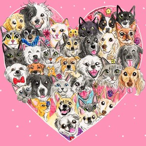 DIGITAL print of Happy Heart of Pets