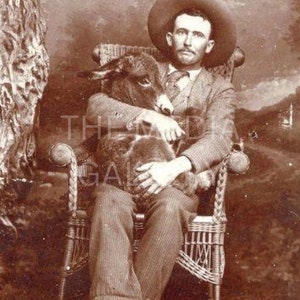 Mexican Man & Baby Donkey -  Vintage Photo Print - Western Art - Western Photo - Animal Photo - Western Decor - Mexican Art