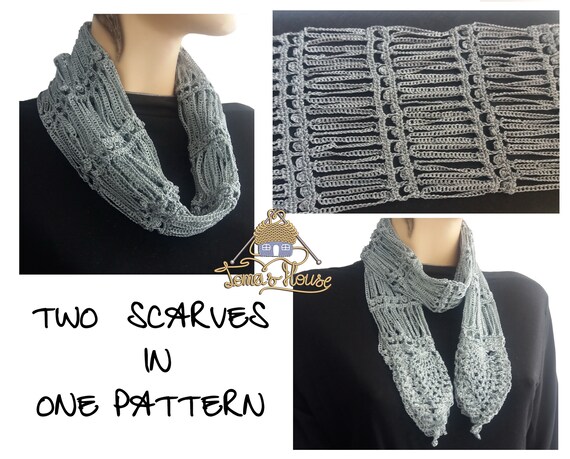 Crochet Scarf Pattern Openwork Wrap Pattern Summer Bohemian Circle Scarf Women Lace Infinity Scarf Tutorial Instruction - 