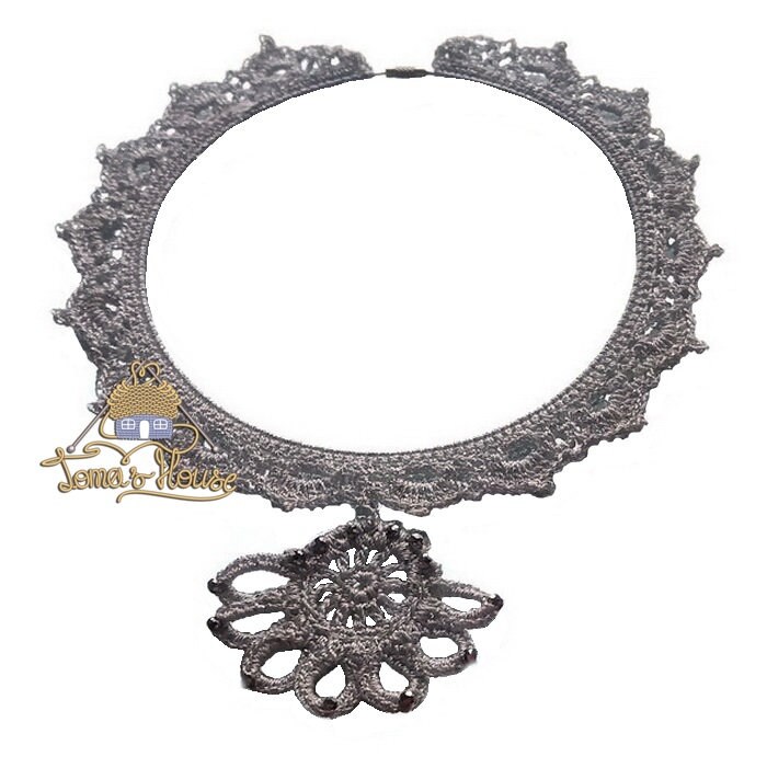 Crochet Lace Choker Pattern Crochet Necklace Tutorial Etsy