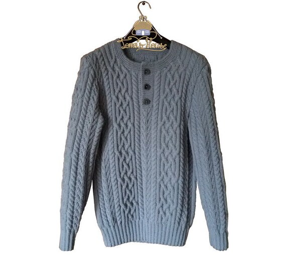 mens chunky polo neck jumper