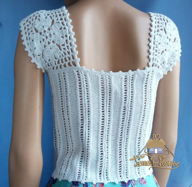 Lace Knit Blouse Pattern Crochet Knit Pattern for Tank Top Etsy