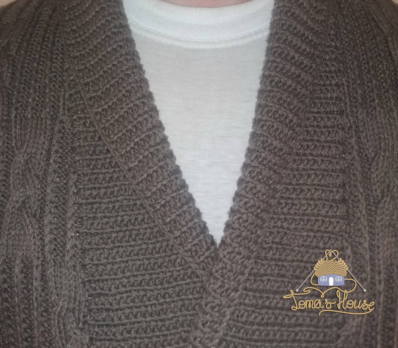 Mens Cable Knit Cardigan On Buttons with Shawl Collar Etsy
