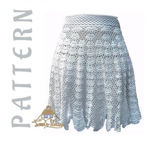 Women Crochet Skirt Pattern with Tutorial Photos, Written Pattern, High Waist Skirt, Hand Crocheted Full Sun Skirt, Openwork Romantic Skirt