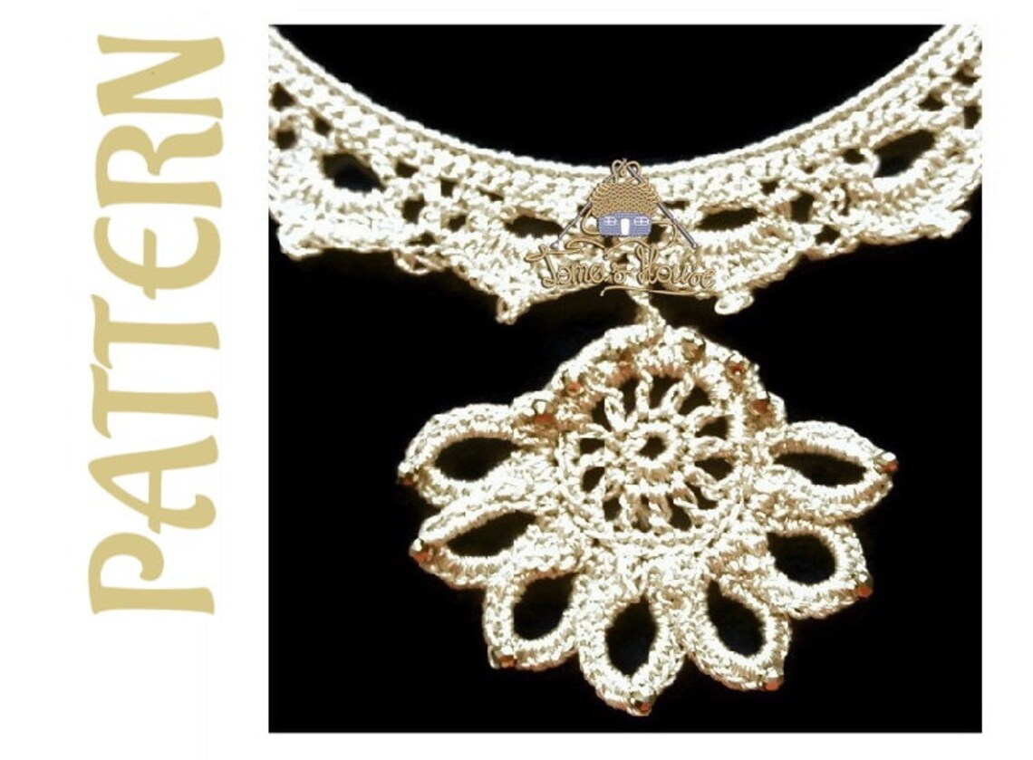 Crochet Lace Choker Pattern Crochet Necklace Tutorial Etsy