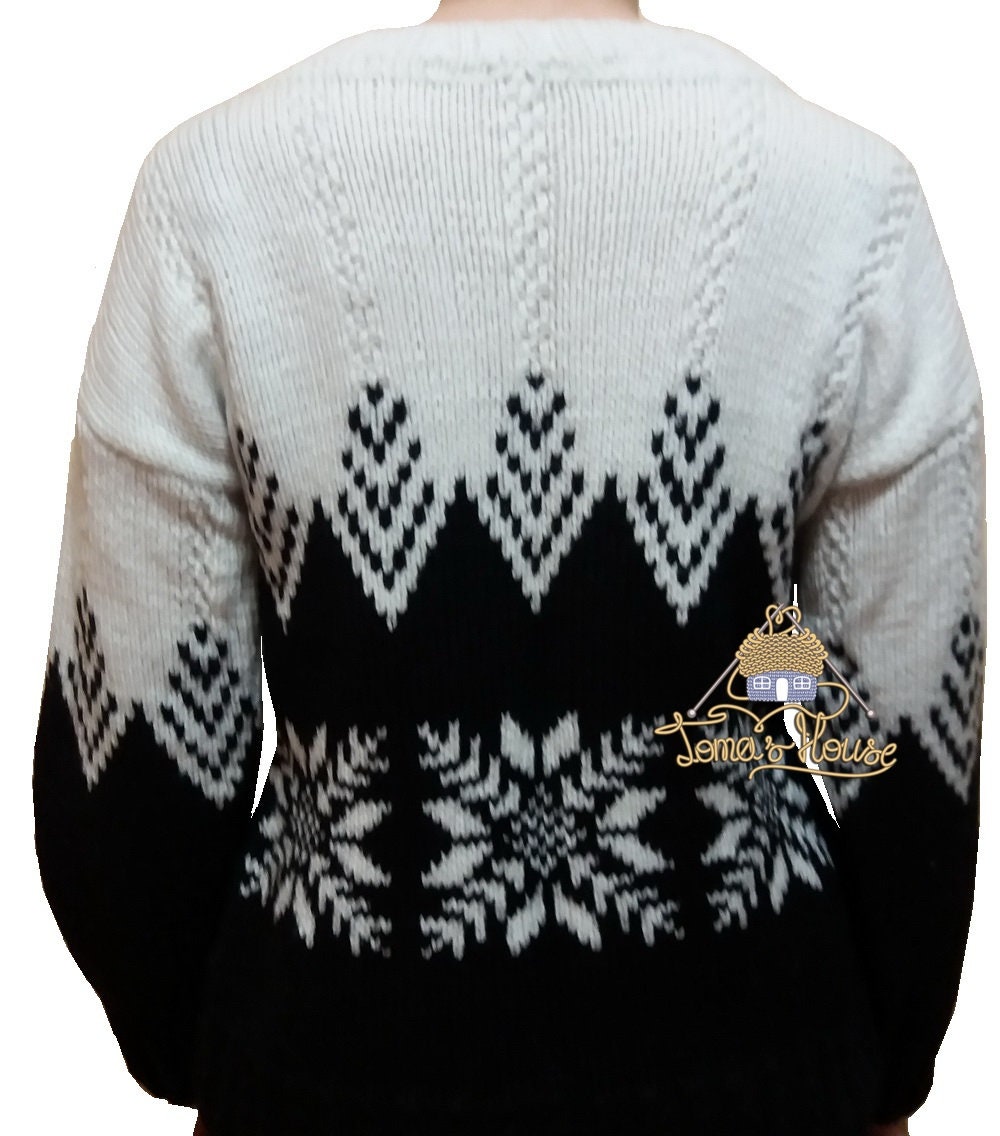 Women Chunky Knit Snowflake Sweater Christmas Sweatshirt in Etsy