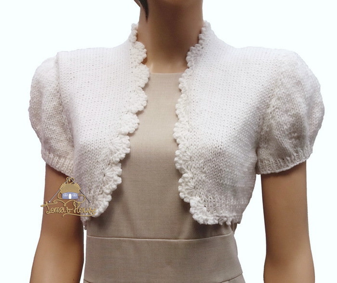 Women Bolero Knitting Pattern Knit Wedding Bolero With Short Etsy