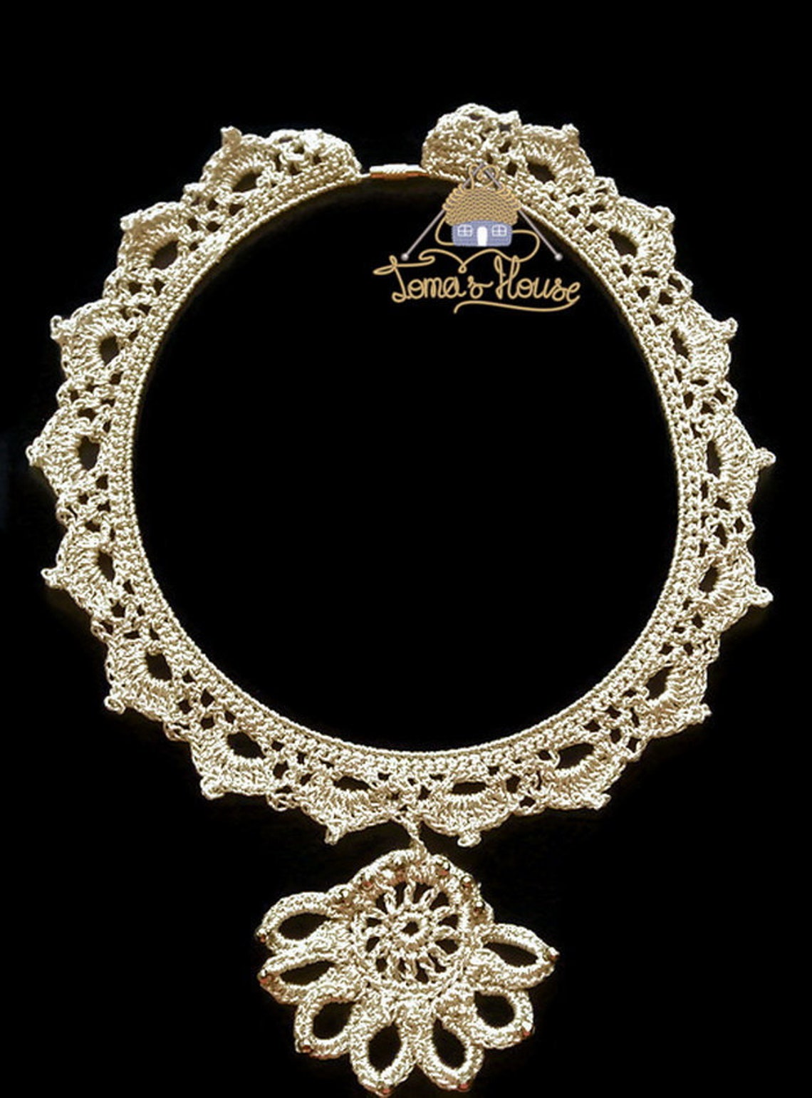 Crochet Lace Choker Pattern Crochet Necklace Tutorial Etsy