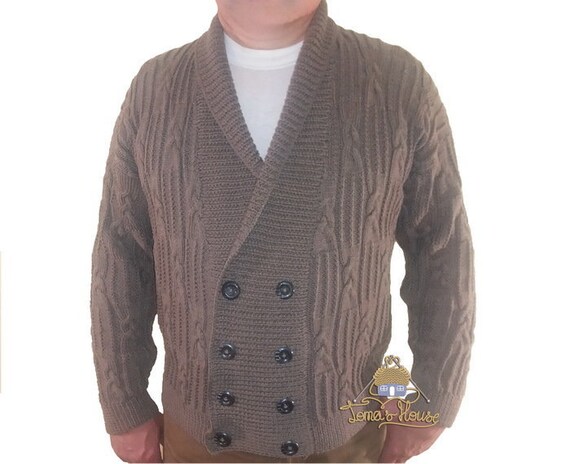 mens cable knit sweater with buttons