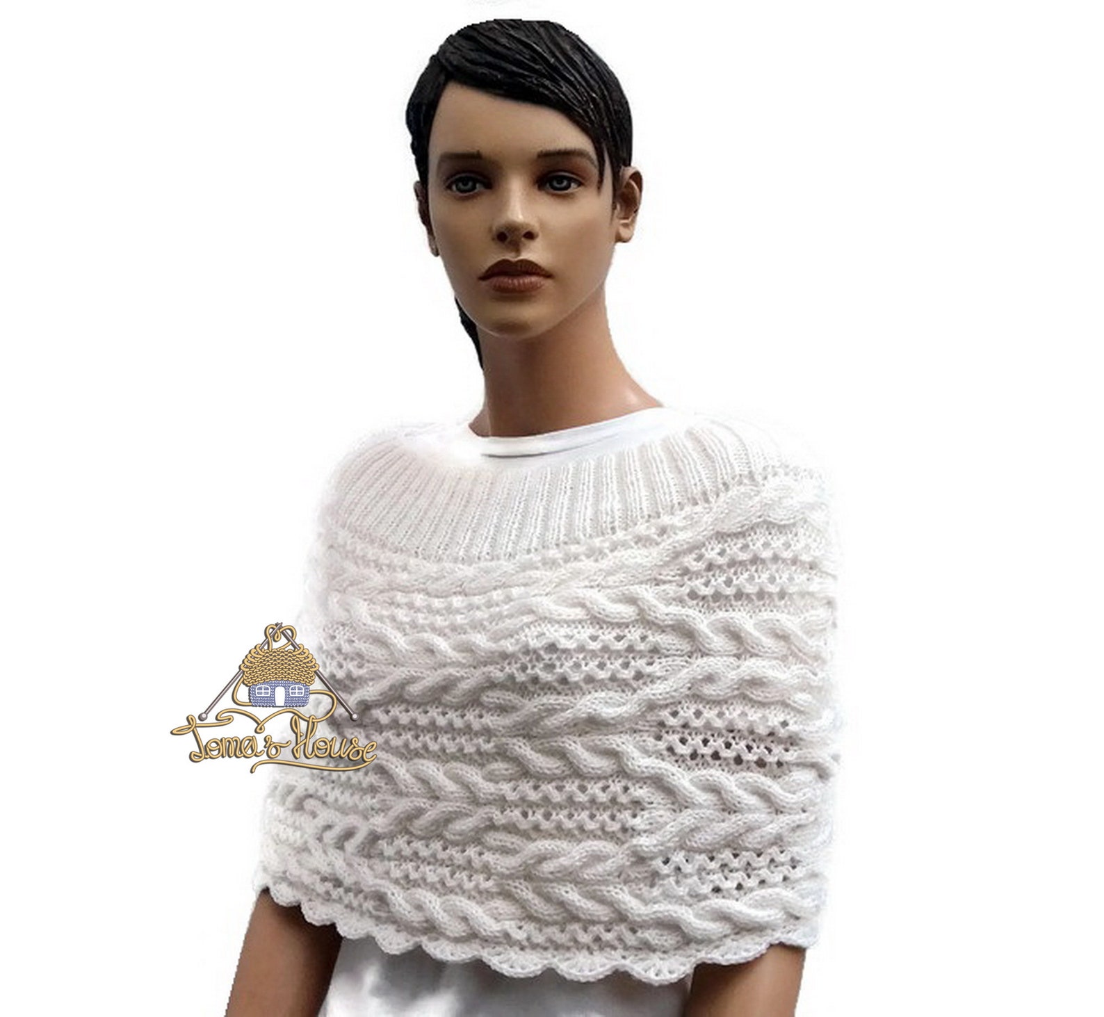 Winter Wedding Wrap Knit Shoulder Wrap Sweater Bridal Aran | Etsy