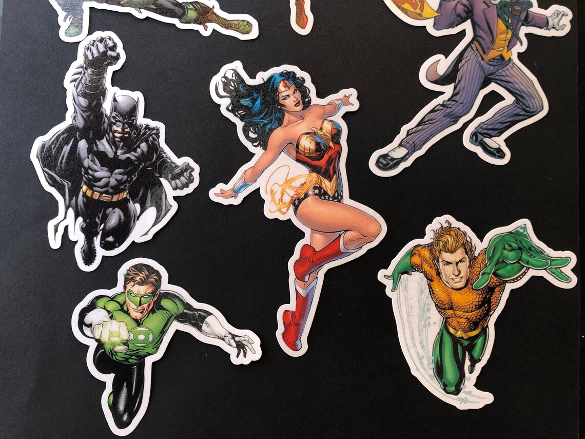 DC Comics Characters Stickers Set 1 Etsy