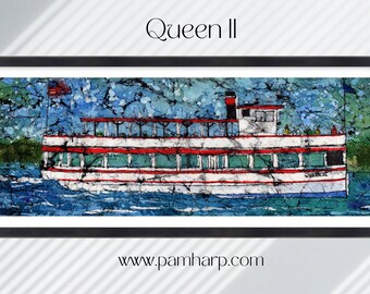 Queen II Watercolor Batik, Okoboji Iowa, Signed Print, Unframed Wall Art