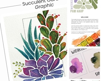 Succulent Garden Watercolor Kit for Beginners | Botanical Paint Exploration