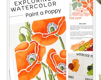 Floral Watercolor Kit for Beginners | Paint, Brush & Paper Included | Relaxing Creative Self-Care