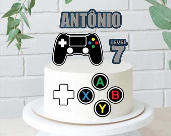 Gaming Controller Cake Topper, Personalised Gamer Birthday Decoration, Video Game Party Cake Decor
