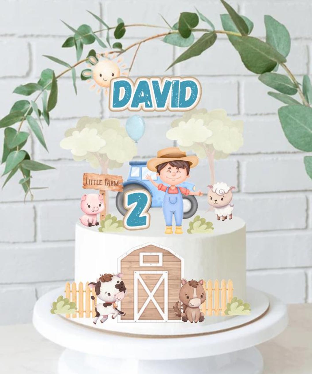 Farm Cake Topper, Farm Cake Decor, Custom Cake Topper - Etsy