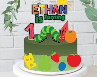 The Hungry Caterpillar Cake Topper, Hungry Caterpillar, Caterpillar cake topper