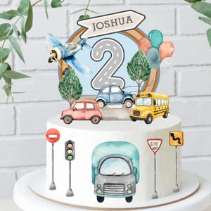 Transport  Shaker Cake Topper, Vehicle Party Decor
