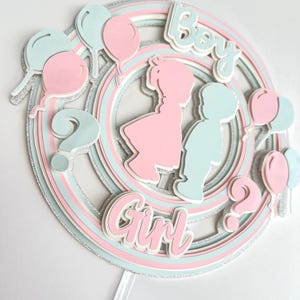 Gender Reveal cake topper, Baby Shower cake topper, Boy or girl cake topper