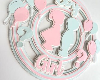 Gender Reveal cake topper, Baby Shower cake topper, Boy or girl cake topper