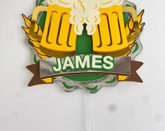 Beer Pint Cake Topper, Beer-Themed Party Decor, Custom cake decor