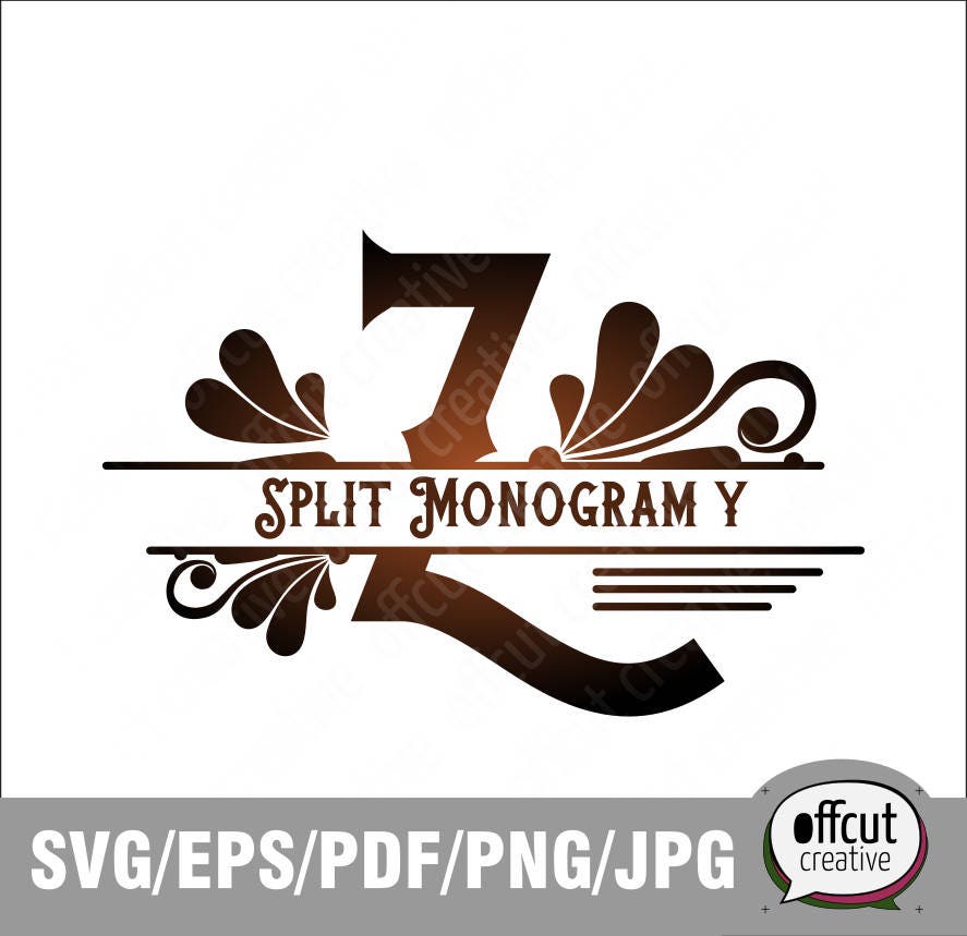 Download Split Monogram Svg Split Letter Z Svg Divided Initial Regal Etsy