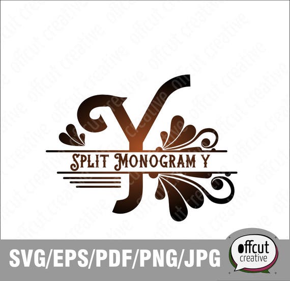 Download Split Monogram Svg Split Letter Y Svg Divided Initial Regal Etsy