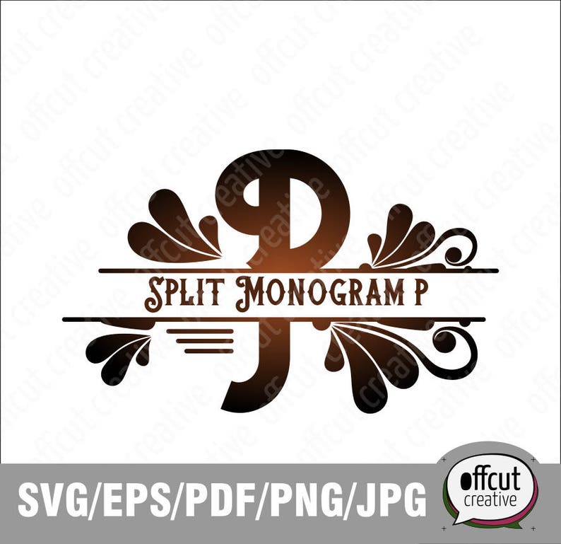 Download Craft Supplies Tools Kits How To Regal Monogram Divided Initial Split Letter P Svg Split Monogram Svg Silhouette And Cricut Svg Cutting File