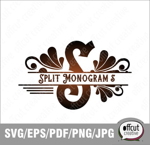 Download Split Monogram Svg Split Letter S Svg Divided Initial Regal Etsy