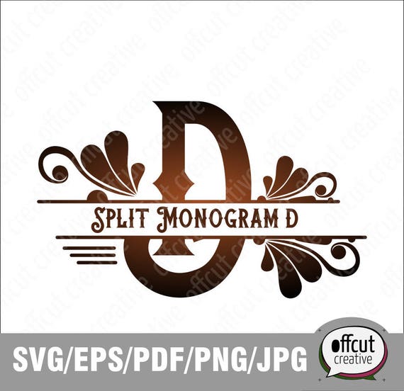 Download Split Monogram Svg Split Letter D Svg Divided Initial Regal Etsy