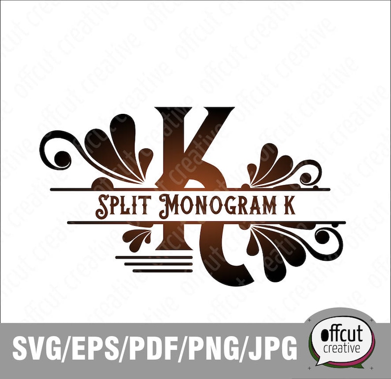 Download Split Monogram SVG Split Letter K Svg Divided Initial ...