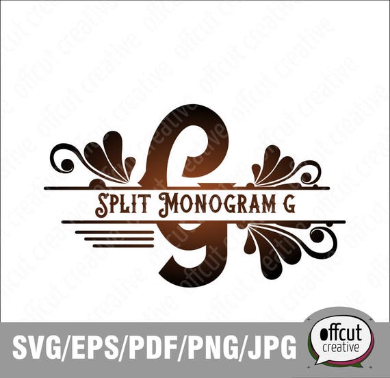 Download Split Monogram Svg Split Letter G Svg Divided Initial Regal Etsy