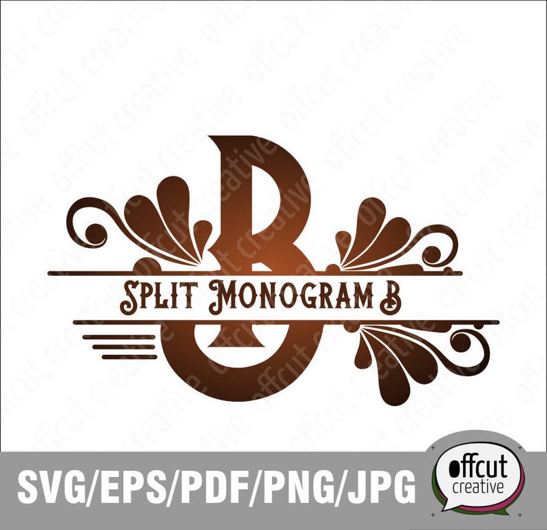 Download Split Monogram SVG Split Letter B Svg Divided Initial ...