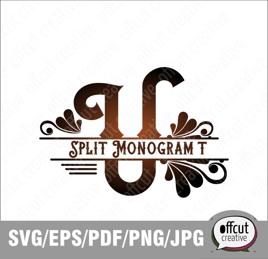 Download Split Monogram Svg Split Letter U Svg Divided Initial Regal Etsy