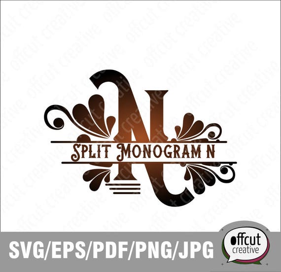 Download Split Monogram Svg Split Letter N Svg Divided Initial Regal Etsy
