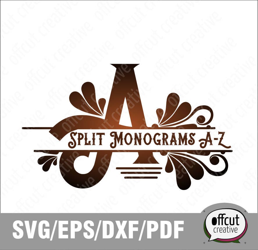Download Split Monogram SVG Alphabet Svg Font Svg Split Letter | Etsy