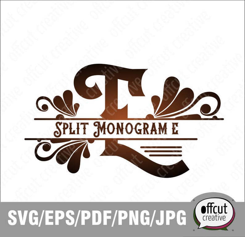 Download Split Monogram SVG Split Letter E Svg Divided Initial Regal | Etsy